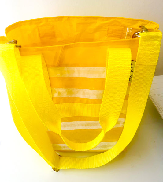 Shopper gelb und weiße Streifen