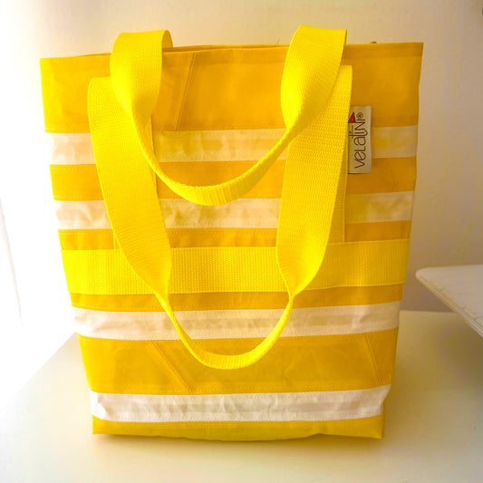 Shopper gelb und weiße Streifen